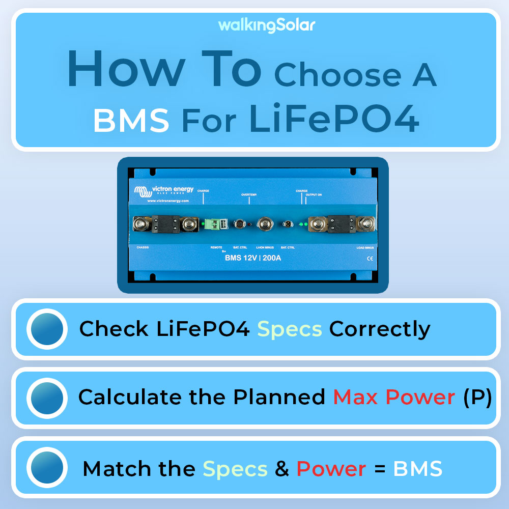 Infographic for selecting a BMS for LiFePO4 Battery