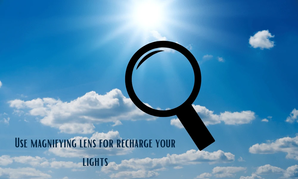 Use of magnifying lenses to improve charging efficiency 