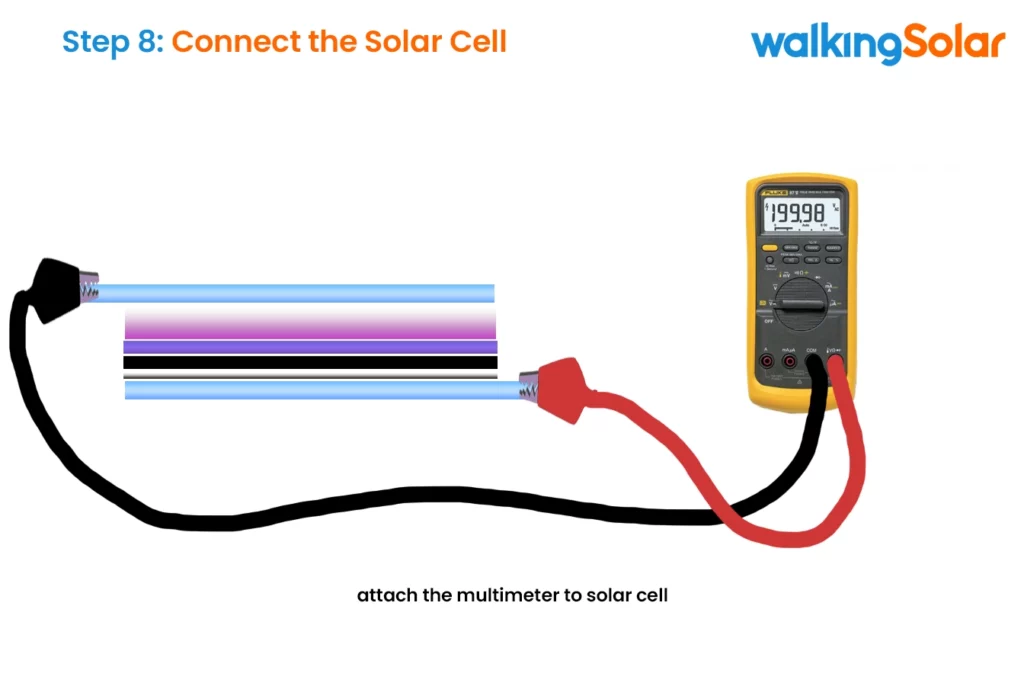 Connect the Solar Cell to multimeter