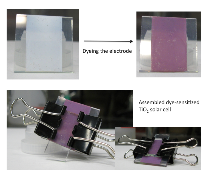 assembled dye sensitized TiO2 solar cell